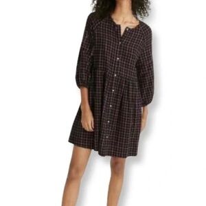 Madewell Plaid Shirtdress Long Sleeve Button Down Dress Size 6